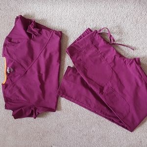 Scrubstar maroon scrub set